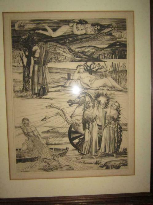 Ets R. Crommelynck, Antiek en Kunst, Kunst | Etsen en Gravures, Ophalen