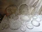 Mooie Partij van Oude Glazen en kristallen Schalen en Potten, Antiek en Kunst, Ophalen of Verzenden