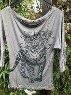 Shirt/ bloes  met tijgerprint, Kleding | Dames, Ophalen of Verzenden, Zo goed als nieuw, Grijs