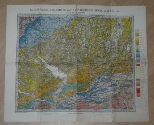 Landkaart / Landkarte, Richard Lepsius, Nr.26 Augsburg, 1893, Livres, Atlas & Cartes géographiques, Utilisé, Carte géographique