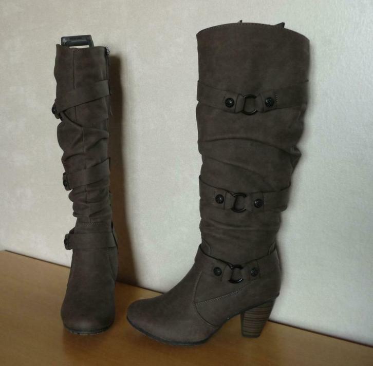 Taupe Anna Field laarzen met gespen Maat 37, Kleding | Dames, Schoenen, Ophalen of Verzenden