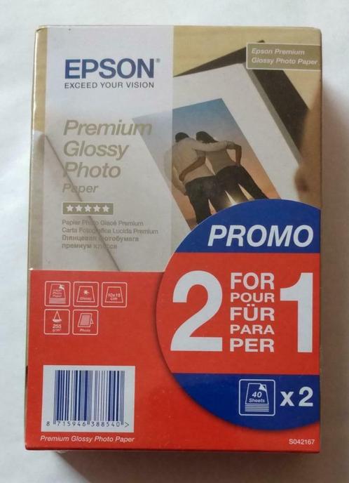 Papier photo Epson Premium Glacé (2 × 40) neuf sous blister, TV, Hi-fi & Vidéo, Photo | Papier photo, Neuf, Envoi