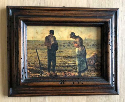 Het angelus (Millet) – reproductie klein formaat, Huis en Inrichting, Woonaccessoires | Schilderijen, Tekeningen en Foto's, Gebruikt