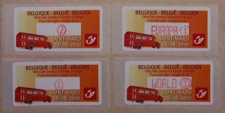 ATM127 Postvoertuigen vroeger en nu (Saint Mard), Postzegels en Munten, Postzegels | Europa | België, Frankeerzegel, Voertuigen