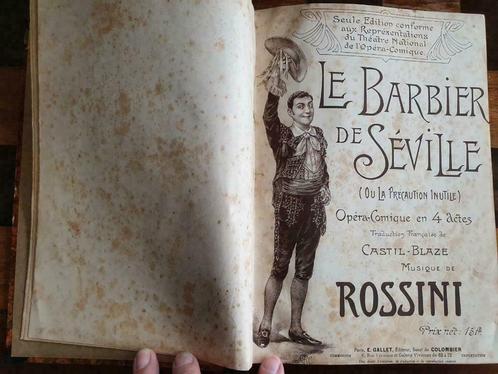 Partition musicale Le Barbier de Séville - Rossini, Livres, Musique, Utilisé, Autres sujets/thèmes, Envoi
