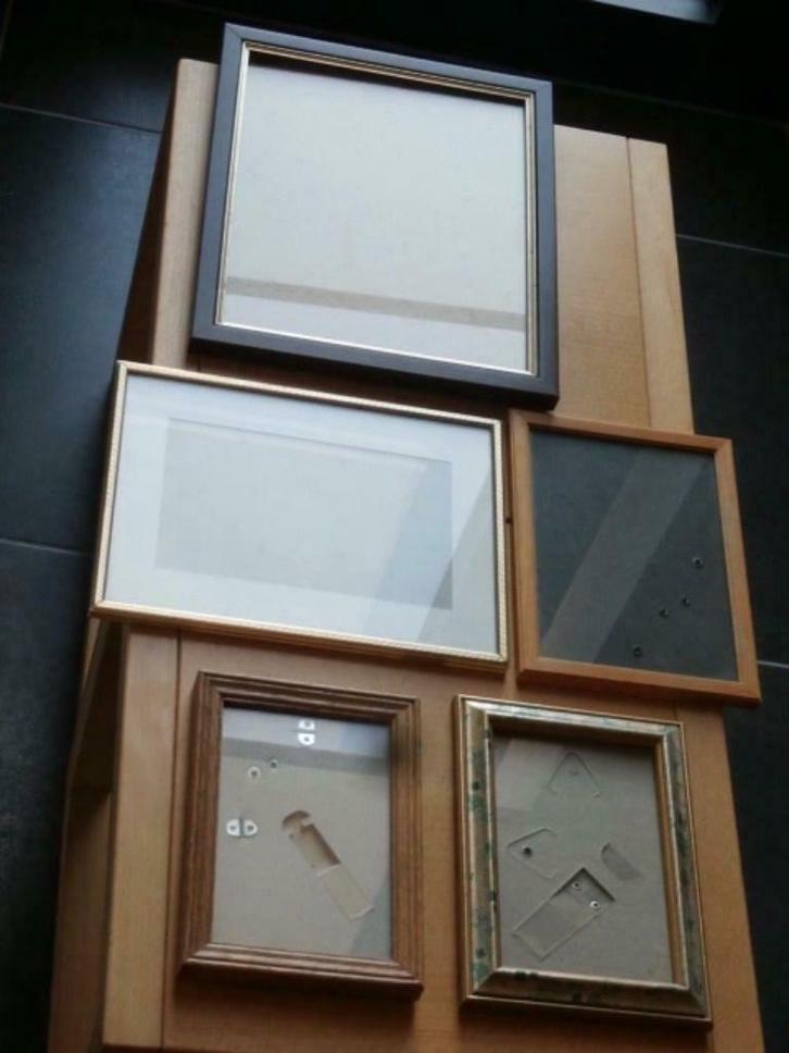 Lot fotokaders (5st.), Huis en Inrichting, Woonaccessoires | Lijsten, Gebruikt, Minder dan 50 cm, Minder dan 50 cm, Hout, Ophalen of Verzenden