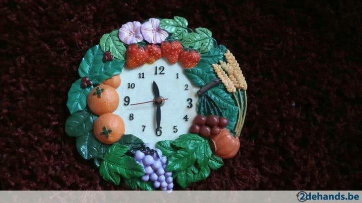 Groenten en fruit klok, Huis en Inrichting, Woonaccessoires | Klokken, Gebruikt, Ophalen of Verzenden