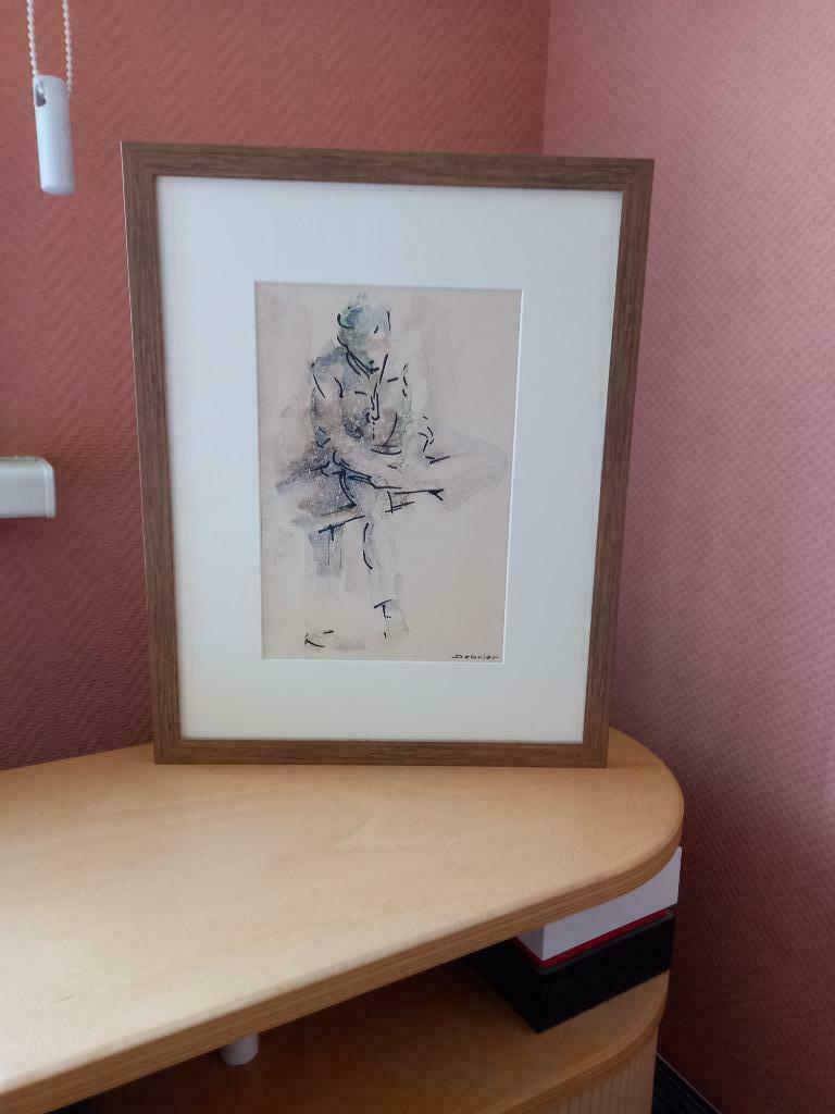 Studietekening door Tiense kunstenaar Victor Debrier, Antiek en Kunst, Kunst | Schilderijen | Klassiek, Ophalen of Verzenden