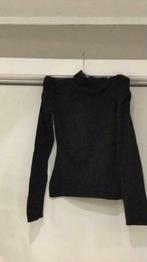 Zwarte Longsleeve/shirt met kraag - Maat : 140-146, Kinderen en Baby's, Meisje, Gebruikt, Ophalen of Verzenden, Shirt of Longsleeve
