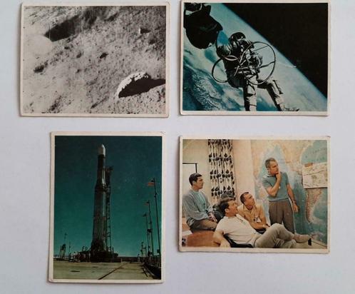 4 chromos photos Lutte pour l'espace cosmique 1965, Collections, Collections Autre, Enlèvement ou Envoi