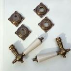 Messing-keramische deurknoppen garneerset met rozetten, Huis en Inrichting, Nieuw, Ophalen of Verzenden