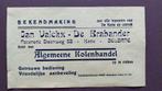 Oude reclame .Kolenhandel Jan Valckx-De Brabander. Zelzate, Ophalen of Verzenden