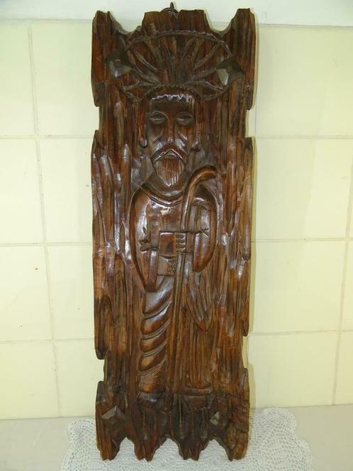 Antiek houtsnijwerk Heilige Petrus Sint Petrus beeld Petrus, Antiek en Kunst, Antiek | Religieuze voorwerpen, Ophalen of Verzenden