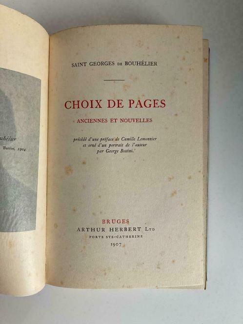 Choix de Pages - Saint Georges de Bouhélier 1907, Antiquités & Art, Antiquités | Livres & Manuscrits, Enlèvement ou Envoi