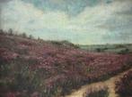 Schilderij Roze heide te Gelrode van Tilla Simons, Antiek en Kunst, Kunst | Schilderijen | Modern