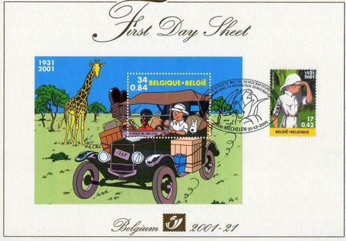 Année 2001 : FDS 2001-21 - 3049 + Bloc 93 - Hergé : Tintin, Timbres & Monnaies, Timbres | Europe | Belgique, Enlèvement ou Envoi