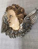 Vintage houten engel hoofd., Antiek en Kunst, Ophalen of Verzenden