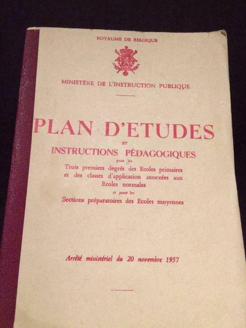 Plan d’études 1957, Livres, Livres Autre, Utilisé