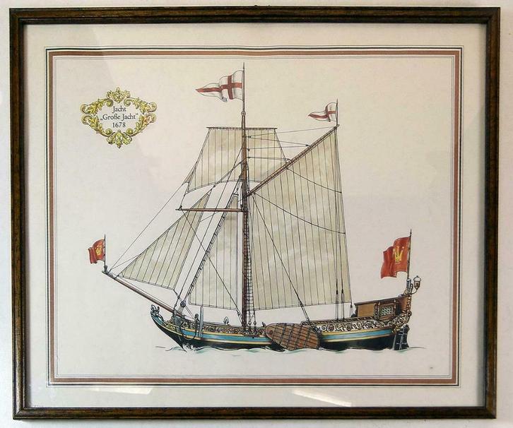litho *   " Große Jacht 1678 ", Antiek en Kunst, Kunst | Litho's en Zeefdrukken, Ophalen of Verzenden