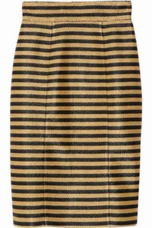 ZGAN Burberry gestreepte 'raffia' kokerrok, Kleding | Dames, Rokken, Zo goed als nieuw, Maat 36 (S), Overige kleuren, Knielengte
