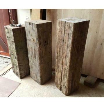 POUTRE CHENE TECK SOCLE BOIS BROSSÉ RECUP DECO EIK BALKEN  beschikbaar voor biedingen