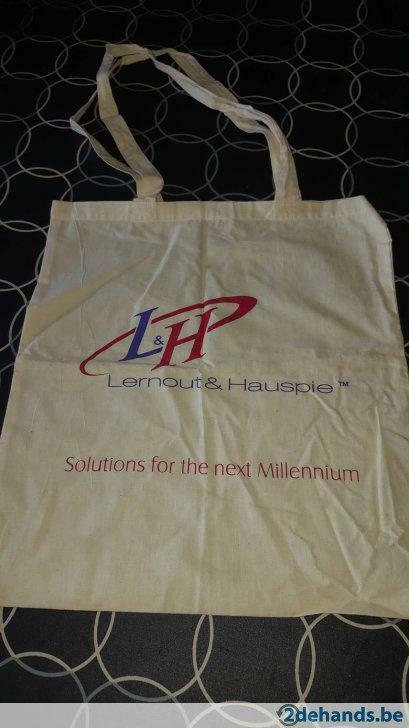 Lernout & Hauspie : tote bag tijdens opening FLV Ieper 1999!, Collections, Marques & Objets publicitaires, Neuf, Ustensile, Envoi