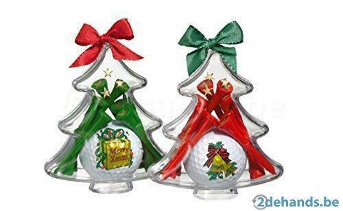 Kerstcadeauset golf rood met golfbal & tees, Ophalen of Verzenden, Nieuw