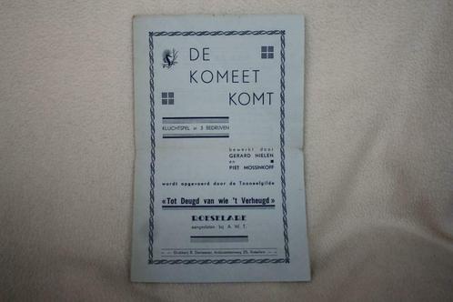 Folder : De komeet komt, kluchtspel in 3 bedrijven, Livres, Catalogues & Dépliants, Utilisé, Dépliant, Enlèvement ou Envoi