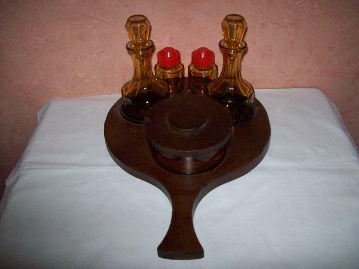 présentoir en bois pour huile vinaigre sel poivre et sauce, Maison & Meubles, Cuisine | Vaisselle, Neuf, Autres types, Verre, Enlèvement ou Envoi