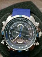 Montre Paterson USA dual TIME bracelet en résine bleu