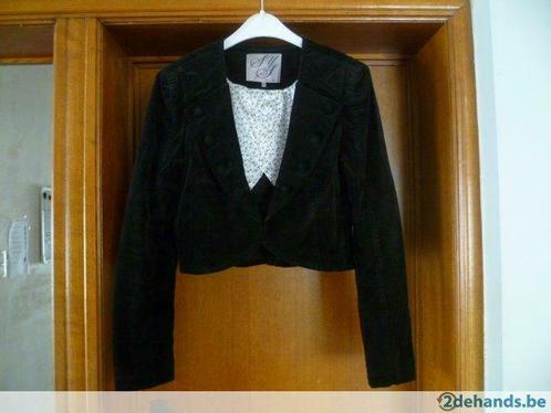 korte blazer vest, zwart, velours, steps, mt: 38, nieuwstaat, Vêtements | Femmes, Vestes & Costumes, Neuf, Taille 38/40 (M), Noir