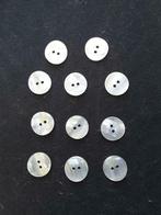 set van 11 knopen 17 mm parelwit 2 gaats B11172, Hobby en Vrije tijd, Naaien en Fournituren, Ophalen of Verzenden, Nieuw, Knoop of Knopen