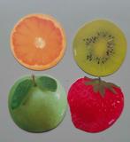4 fruitige onderzetters, Huis en Inrichting, Ophalen of Verzenden, Nieuw, Glas of Kopje