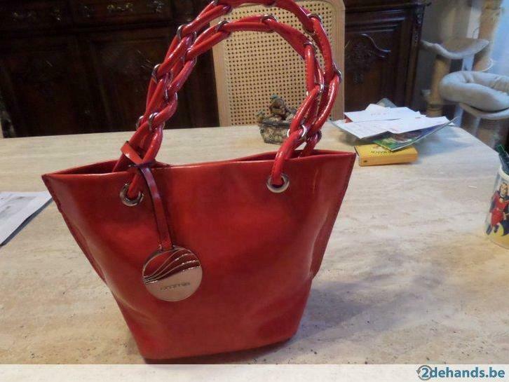 Vintage rode handtas CROMIA, Handtassen en Accessoires, Tassen | Damestassen, Nieuw, Handtas, Rood, Ophalen of Verzenden