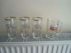 Lot de 4 Verres 3 Piedboeuf ils émaillés 1chope Caulier Très, Antiquités & Art, Antiquités | Verre & Cristal, Enlèvement ou Envoi