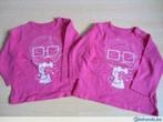 2 donkerroze t-shirts met lange mouw (maat 12 maanden), Ophalen of Verzenden, Gebruikt, Meisje, Shirtje of Longsleeve