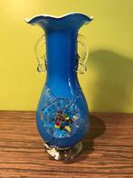 Très joli vase Murano bleu soufflé bouche murano, Enlèvement ou Envoi