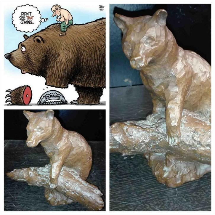 256) De Russische beer, Antiek en Kunst, Kunst | Beelden en Houtsnijwerken, Ophalen of Verzenden