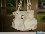 grote lederen handtas in ecru, Utilisé