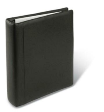 Stevige A4 map met 4 ringen in zwart kalfsleder + doos, Enlèvement ou Envoi, Neuf