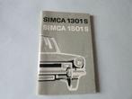 Simca 1301 S / 1501 S, Livres, Utilisé, Envoi