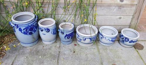 Oude boterpotten/ Delfts blauw, Jardin & Terrasse, Pots de fleurs, Utilisé, Enlèvement