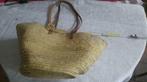 Vintage Sac a main en jute et cuir 1950-1960, Handtassen en Accessoires, Tassen | Damestassen, Ophalen of Verzenden, Gebruikt