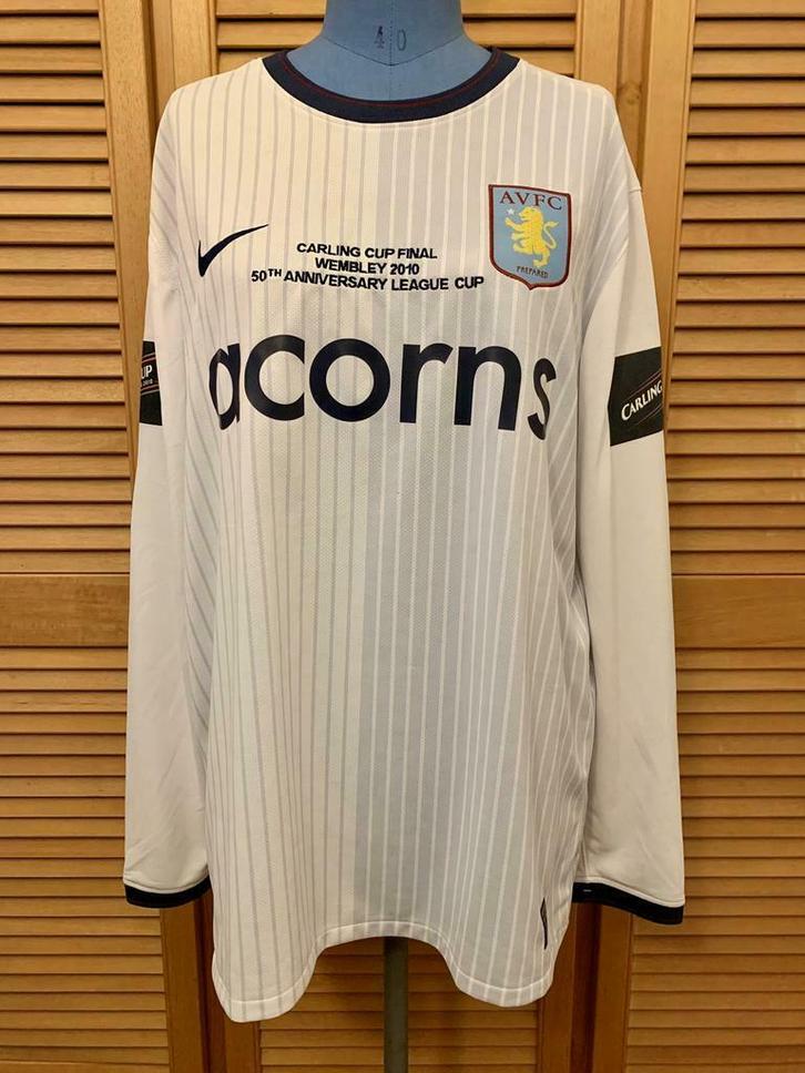 Aston Villa Carling Cup Final 2010 Agbonlahor match worn, Sport en Fitness, Voetbal, Zo goed als nieuw, Shirt, Maat XL, Ophalen of Verzenden