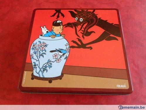 Boîte Métal. "Tintin et le lotus bleu"., Collections, Personnages de BD, Utilisé, Tintin, Enlèvement ou Envoi