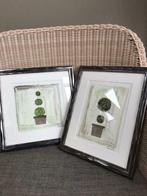 Set van 2 schilderijen met buxus, Ophalen of Verzenden, Nieuw, Hout