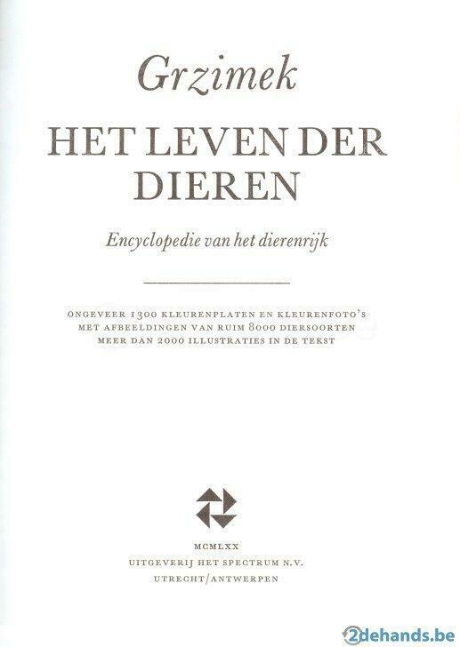 Grzimek - Het leven der dieren, Boeken, Dieren en Huisdieren, Gelezen, Ophalen