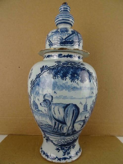 cocaïne Spit Uiterlijk ② Delfts blauw Antieke Delfts blauwe vaas dekselvaas ca 1750 — Antiek |  Vazen — 2dehands
