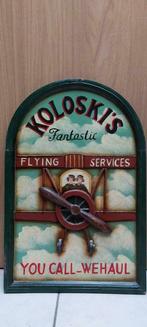 Enseigne de pub en bois Koloski's Flying Services, Jardin & Terrasse, Décoration murale de jardin, Comme neuf, Envoi