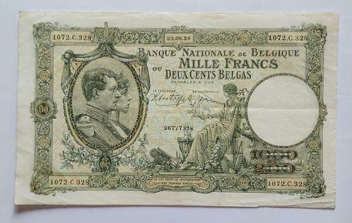 Belgium 1939 - 1000Fr “1919” Nat. Reeks - 1072C328 - Mor.98c, Timbres & Monnaies, Billets de banque | Belgique, Billets en vrac